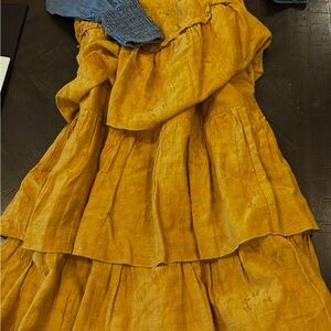 Universal Thread Mustard A-Line Tiered Skirt